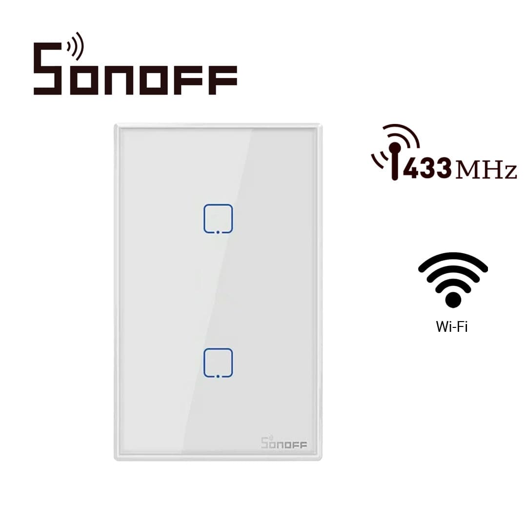 APAGADOR DE PARED TOUCH ON/OFF SONOFF T2US2C-TX / INALAMBRICO WIFI SMART HOME / TEMPORIZADOR PARA IOS Y ANDROID COMPATIBLE CON ALEXA/GOOGLE HOME/IFTTT / 2CH WIFI 2.4GHZ / RF 433 HASTA 2AMP POR - Miniatura 5