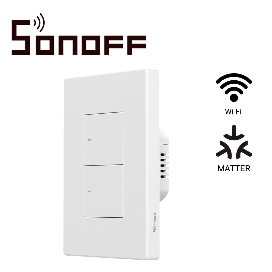 APAGADOR DE PARED TOUCH SONOFF M5-2C-120W / 2 CANALES ON/OFF/ MATTER/ WIFI 2.4GHZ / COMPATIBLE CON GOOGLE HOME / ALEXA/ APPLE HOME / SMARTTHINGS / HASTA 5 AMP POR  CANAL - Miniatura 5