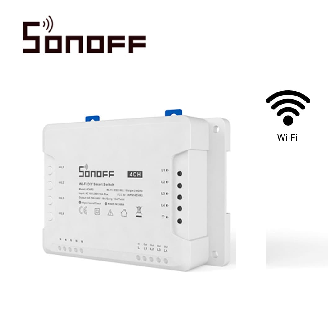 INTERRUPTOR INTELIGENTE CON 4 RELEVADORES NC/NO SONOFF 4CH PRO R3 WIFI 2.4 GHZ HASTA 10AMP POR CANAL 40 AMP TOTALES PARA SOLUCION DE SMART HOME CON TEMPORIZADOR, MONTAJE DIN RAIL Y TRES MODOS DE TRABAJO PARA IOS Y ANDROID COMPATIBLE CON ALEXA/GOOGLE  - Miniatura 5