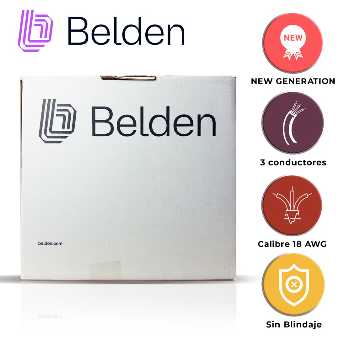 CABLE DE SEGURIDAD Y SONIDO BELDEN 5301UE 008U1000 / INTERIOR / GRIS / 3 CONDUCTORES / 18 AWG / MULTIFILAR / FORRO PVC / CMR / EN CAJA / 1,000 PIES 305 METROS - Miniatura 6
