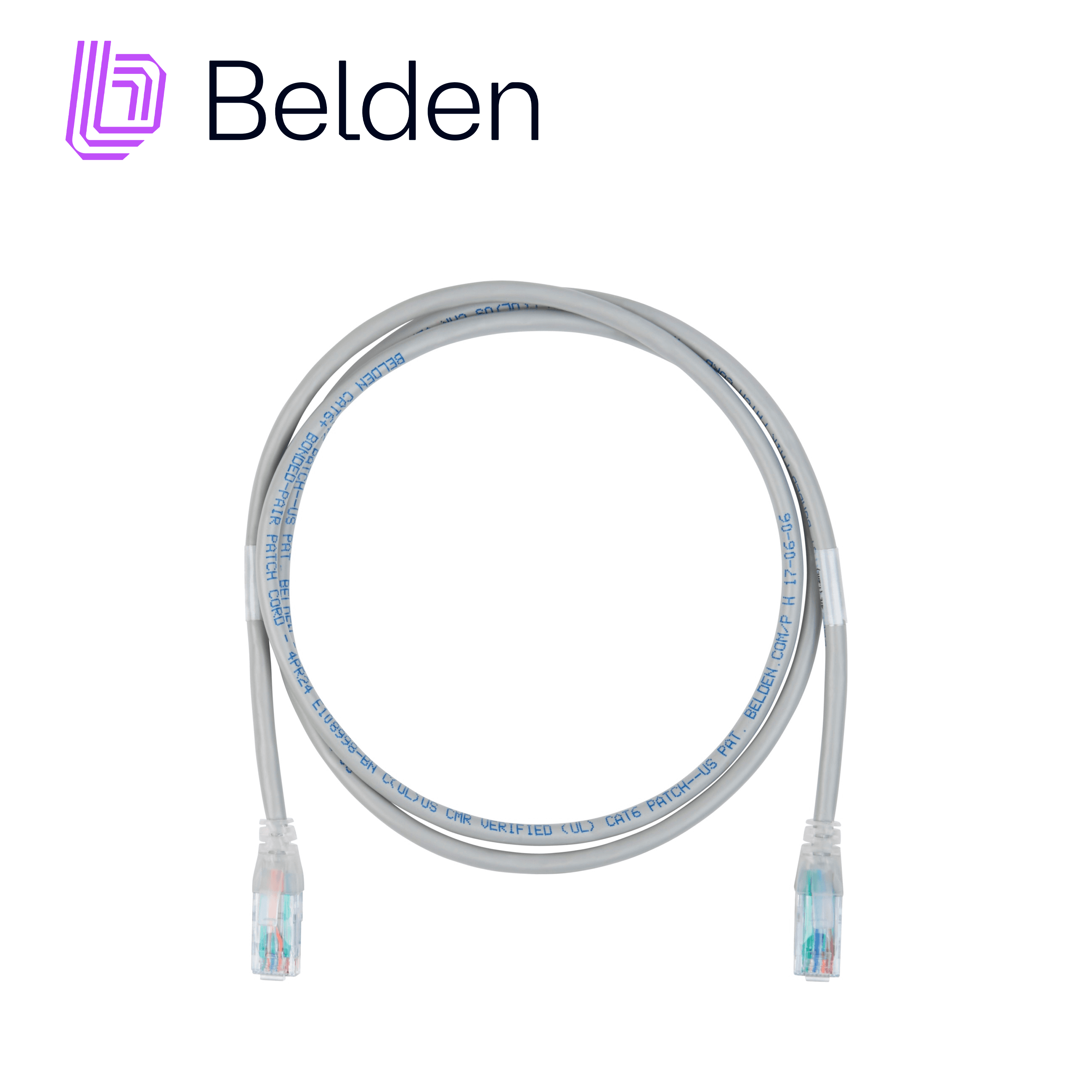 PATCH CORD DIAMETRO REDUCIDO UTP CAT6+ BELDEN C6D1104001 / INTERIOR / AMARILLO / 4 PARES / 28 AWG / FORRO PVC / CMR / 1 PIES 0.3 METROS - Miniatura 2
