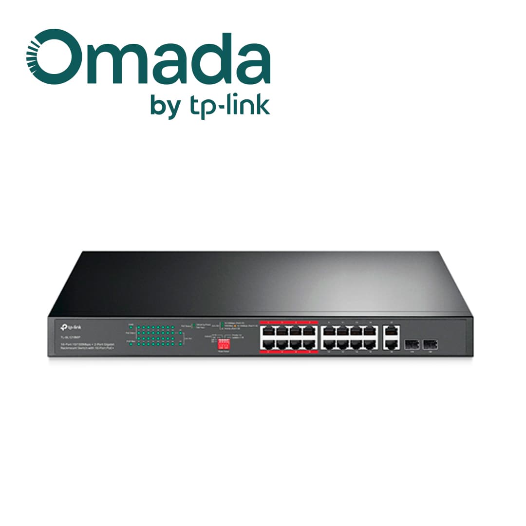 SWITCH NO ADMINISTRABLE TP-LINK TL-SL1218MP / 16 PUERTOS RJ45 POE AF/AT 10/100 MBPS + 2 PUERTOS GIGA COMBO RJ45/SFP / POTENCIA POE TOTAL 250 W / DISTANCIA DE TRANSMISION 250 METROS / CARCASA METALICA IDEAL PARA RACK / USO INTERIOR - Miniatura 5