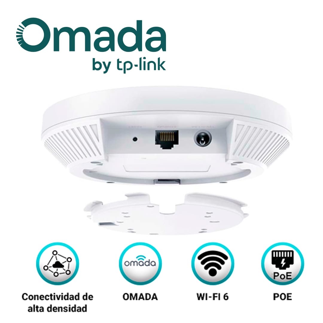 ACCESS POINT WI-FI 6 TP-LINK EAP620 HD AX1800/ MONTAJE EN TECHO / GESTION CENTRALIZADA OMADA SDN /ALIMENTACION POE 802.3 AF/AT / RED SEGURA DE INVITADOS CON CONEXION WI-FI DE FACEBOOK Y ACCESO SMS / 1 PUERTO ETHERNET GIGABIT / 5GHZ 1201MBPS / 2.4 GHZ - Miniatura 6
