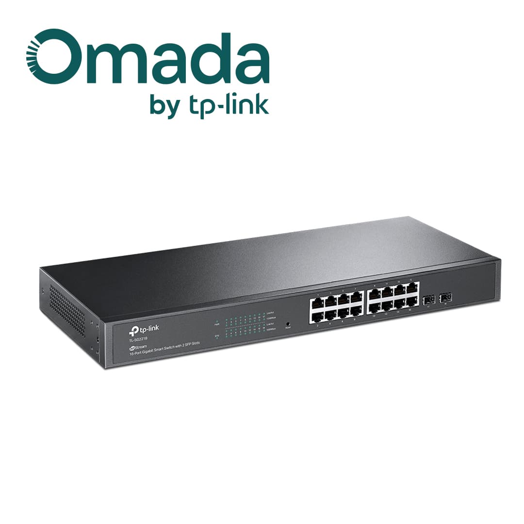 SWITCH ADMINISTRABLE JETSTREAM TP-LINK SG2218 / 16 PUERTOS RJ45 10/100/1000 MBPS 2 PUERTOS FIBRA OPTICA SFP (VACIO) GIGABIT/ MONTAJE EN RACK/ ADMINISTRACION CENTRALIZADA OMADA/ USO INTERIOR - Miniatura 6