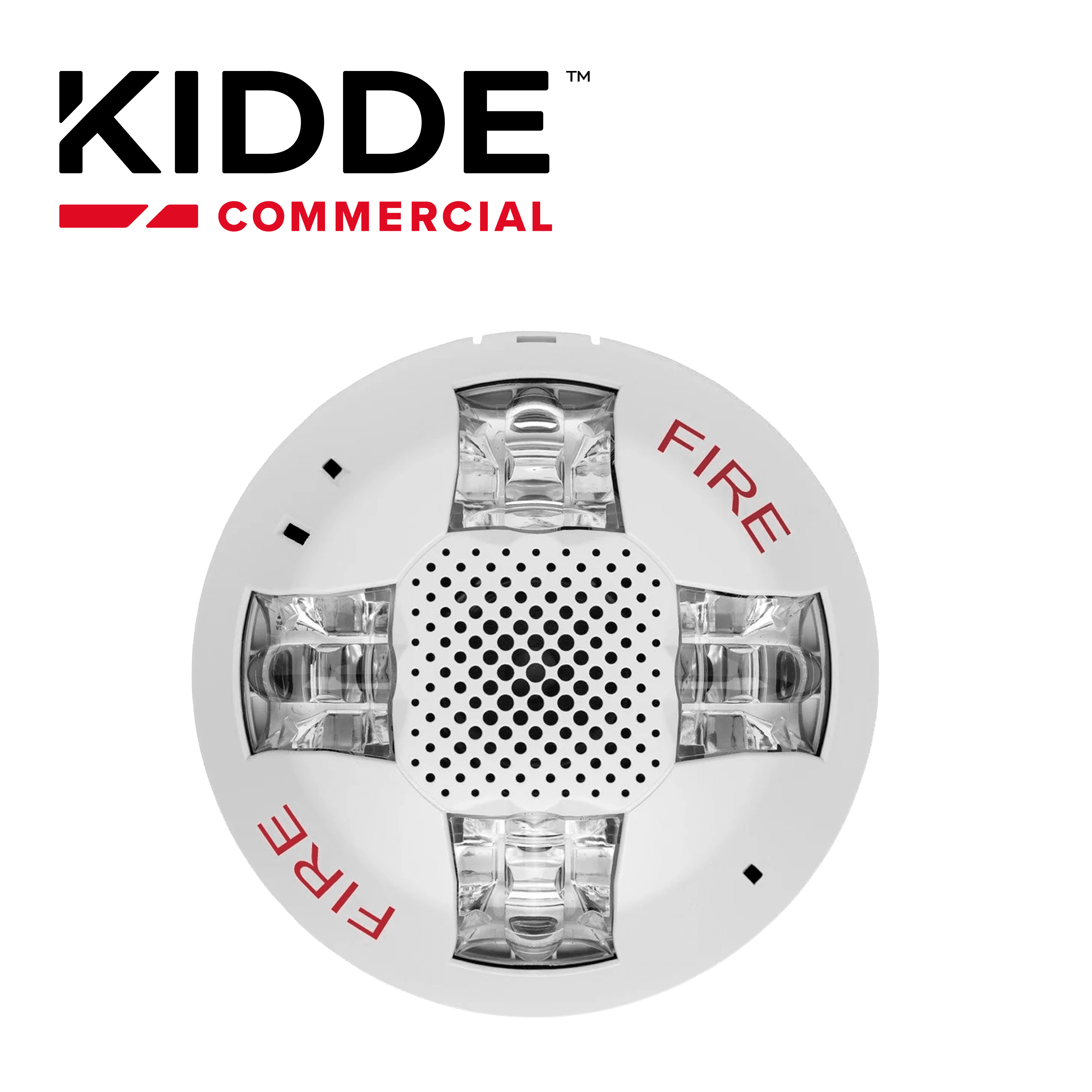 ALTAVOZ CON ESTROBO MONTAJE EN  TECHO KIDDE EGCSVWF / COLOR BLANCO / 15-115 CD/  ROTULADO FIRE/ INCLUYE PLACA DE CABLEADO - Miniatura 2