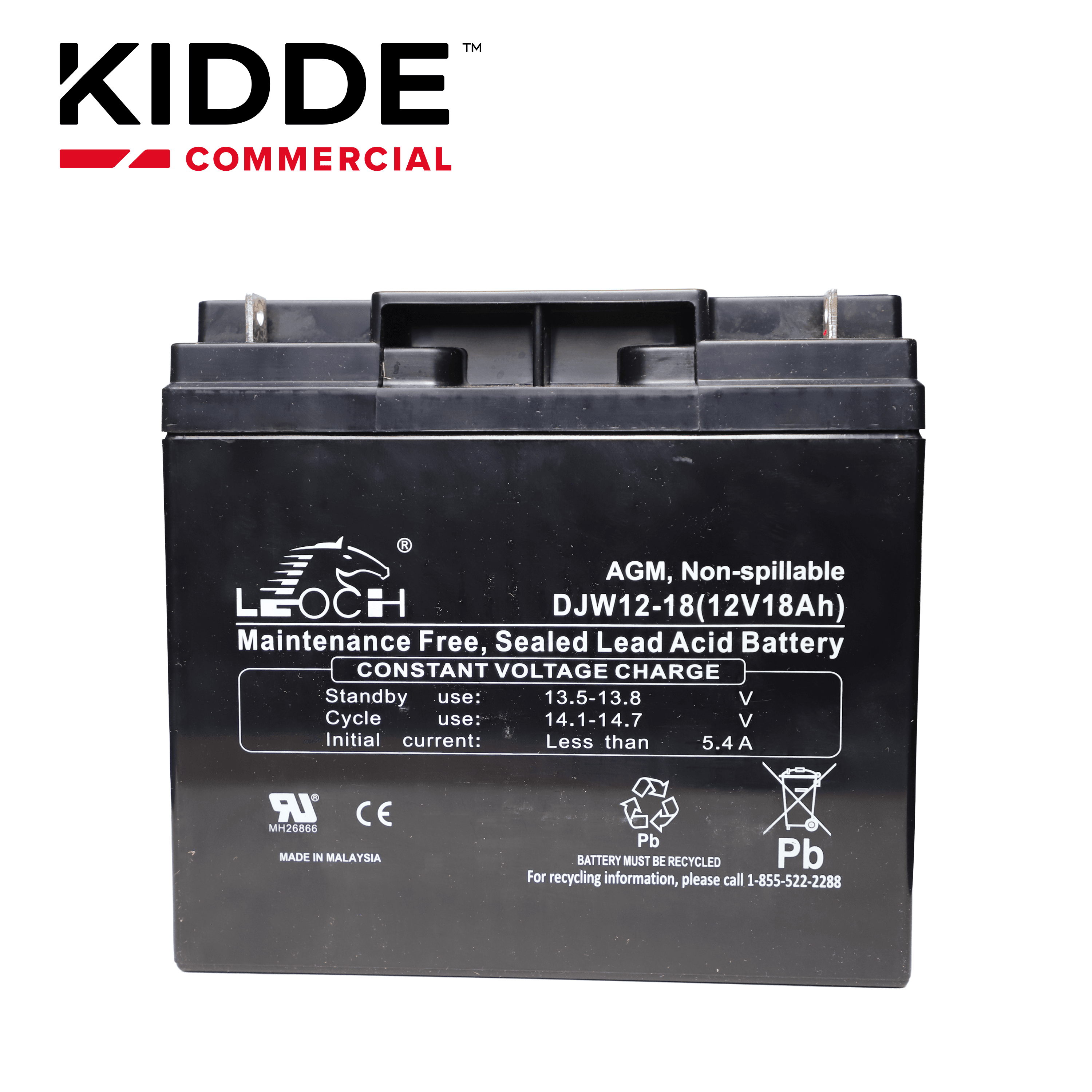 BATERIA DE RESPALDO 12V17A DE ALTA DENSIDAD ENERGETICA Y BAJO MANTENIMIENTO 12V 18AH VIGILANT IDEAL PARA LOS PANELES VS1 VS4 - Miniatura 4