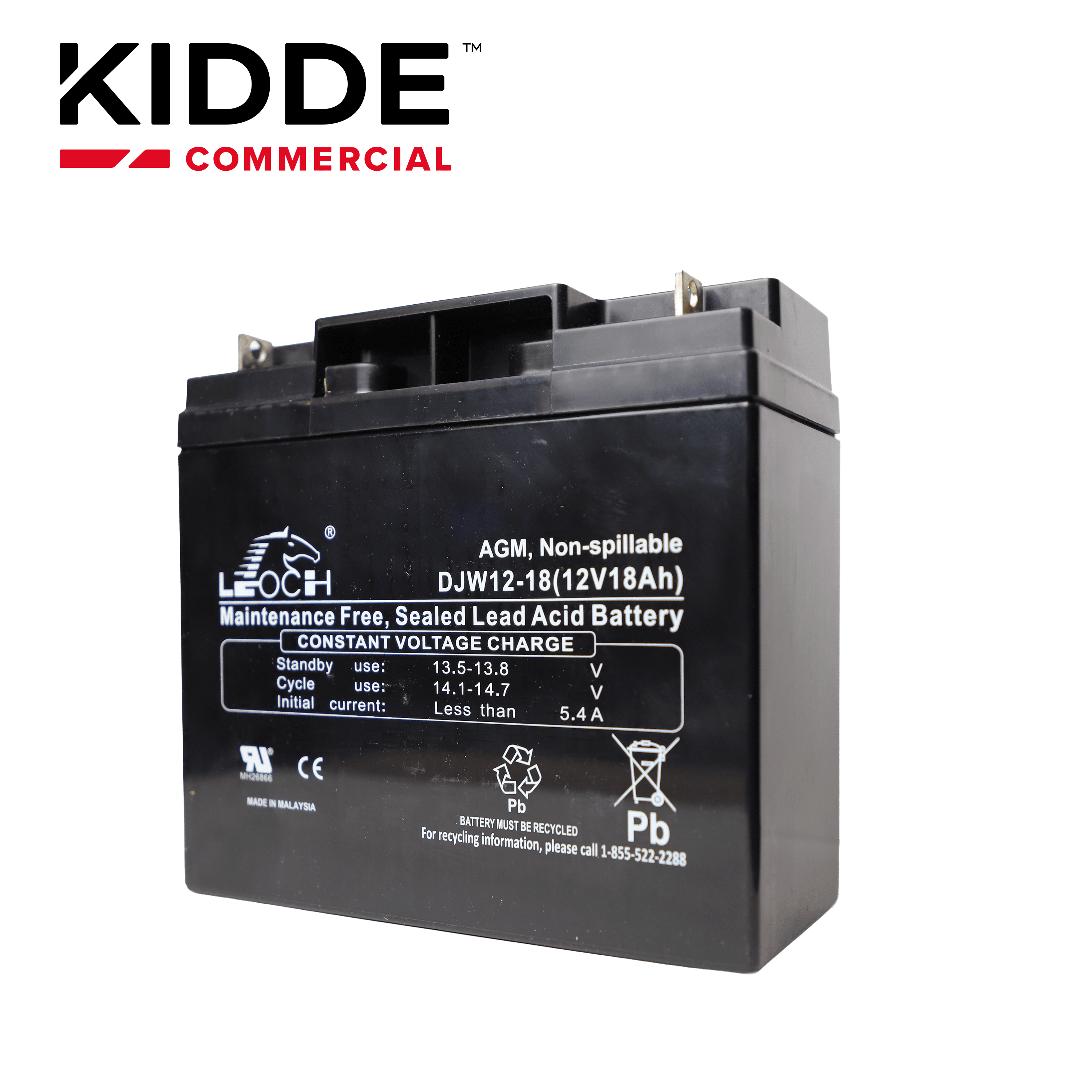 BATERIA DE RESPALDO 12V17A DE ALTA DENSIDAD ENERGETICA Y BAJO MANTENIMIENTO 12V 18AH VIGILANT IDEAL PARA LOS PANELES VS1 VS4 - Miniatura 5