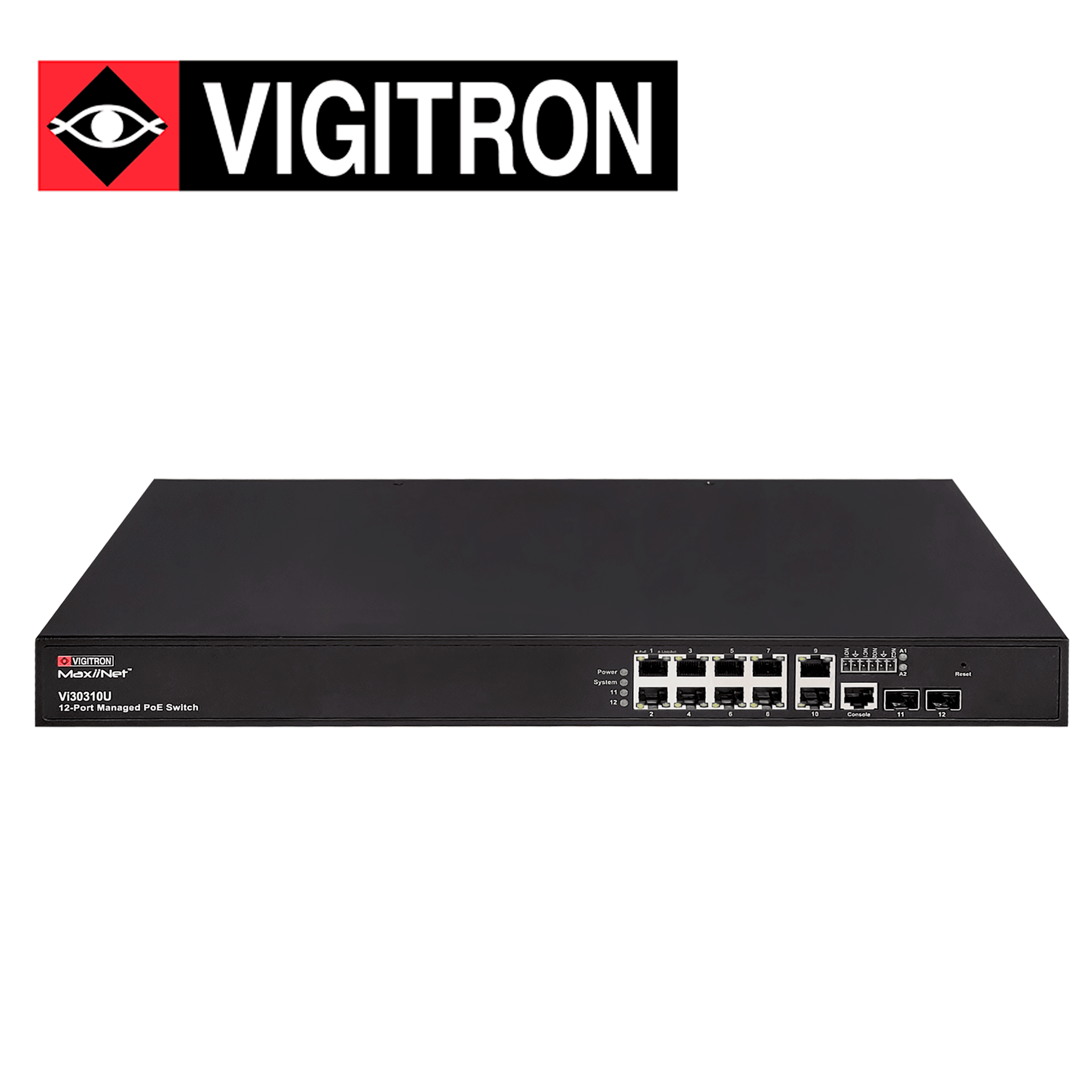 SWITCH POE ADMINISTRABLE L3  VIGITRON VI30310U / 8 PUERTOS RJ45 10M/100M/1000M / 2 PUERTOS COBRE  2.5G  /2 PUERTOS SFP 2.5G  /  8 PUERTOS POE 90W 802.3 BT / 730W - Miniatura 2