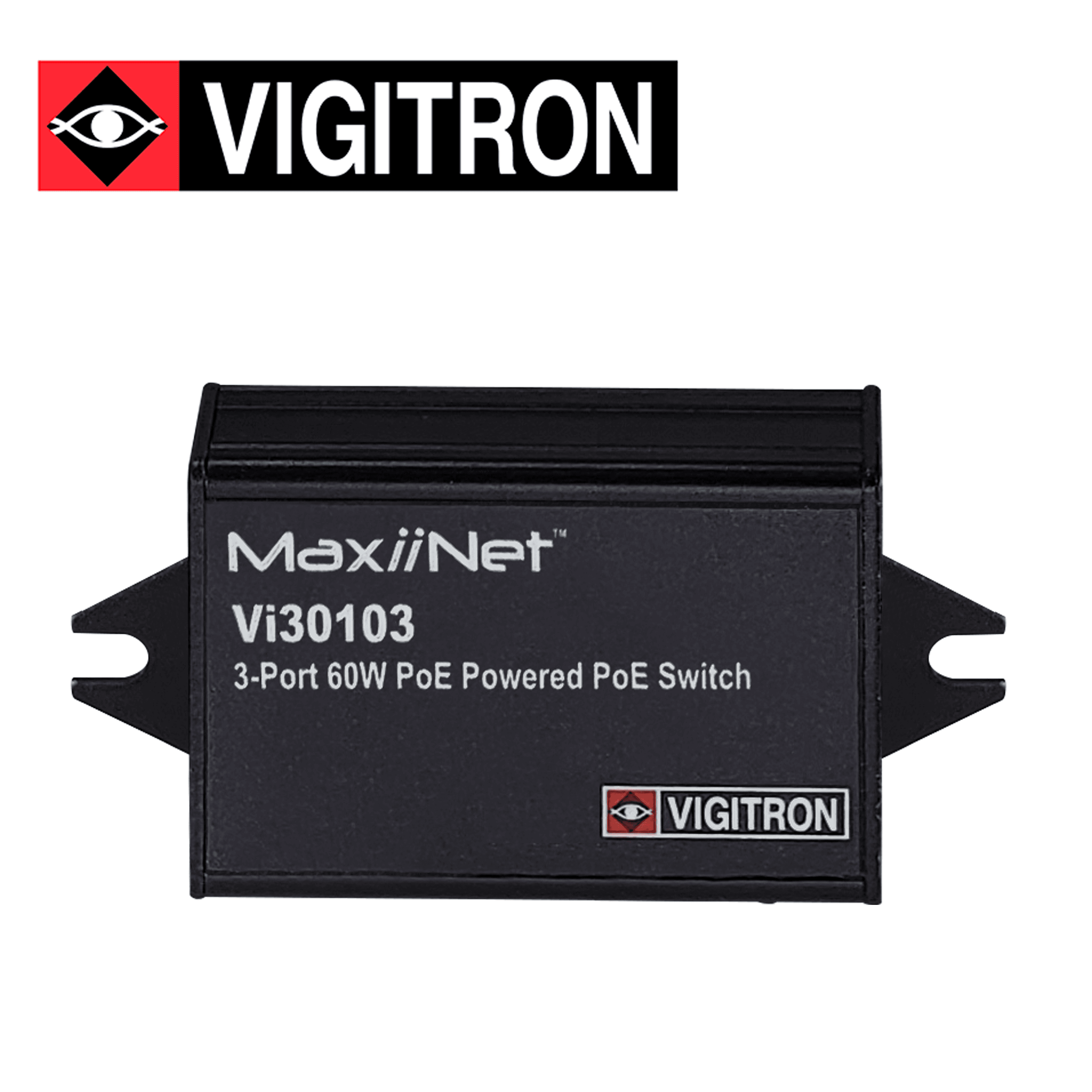 SWITCH POE NO ADMINISTRABLE VIGITRON VI30103 / 3 PUERTOS 10M/100M / 2 PUERTOS POE HASTA 30W / ALIMENTACION POE HASTA 60W - Miniatura 2