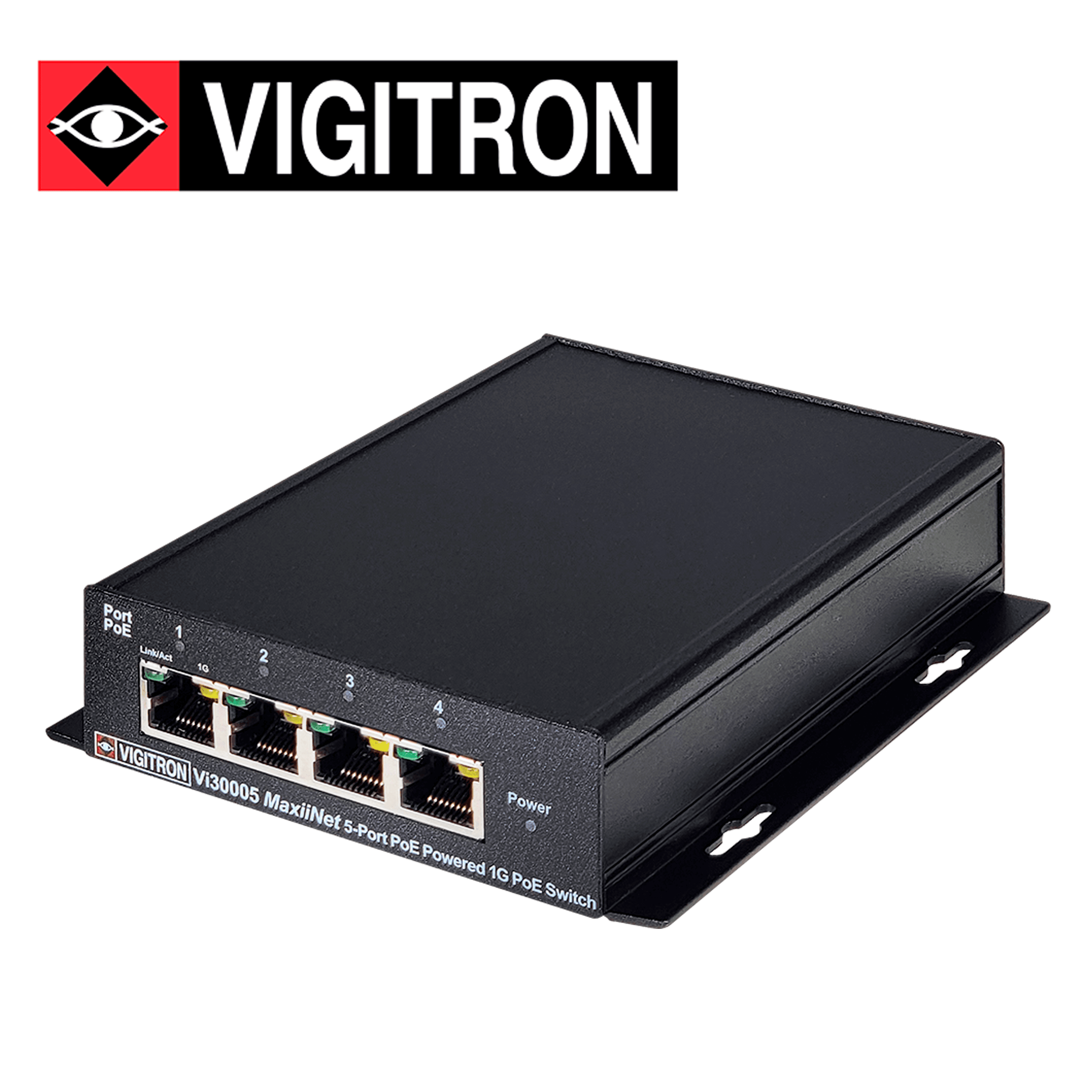 SWITCH POE NO ADMINISTRABLE VIGITRON VI30005 L2 / 5 PUERTOS  10M/100M/1000M  / 4 PUERTOS POE HASTA 36W / ALIMENTACION POE / PUERTO SFP HASTA 80KM / 72W - Miniatura 4