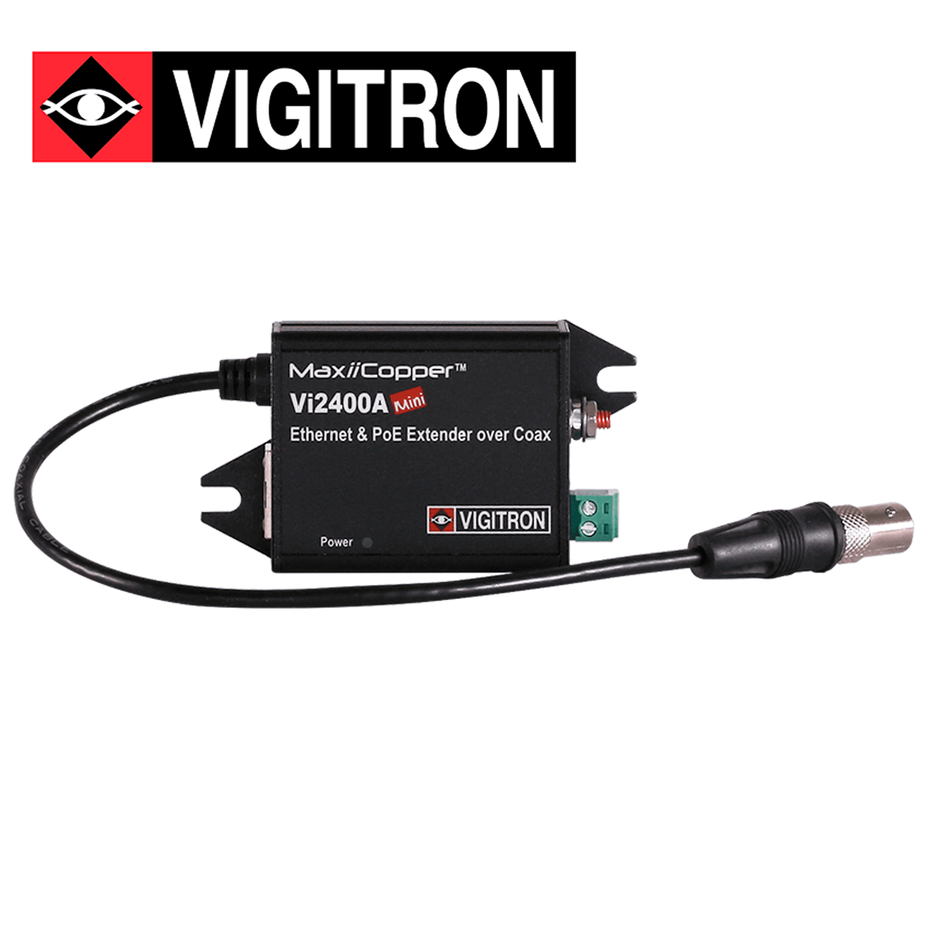 EXTENSOR POE VIGITRON ULTRACOMPACTO VI2400A POR COAXIAL / DISTANCIA HASTA 1515 METROS / COMPATIBLE CON POE AF/AT / REQUIERE FUENTE ALIMENTACION EXTERNA 12V CC / 1.8 W POE / 1.5 W CON FUENTE EXTERNA - Miniatura 4