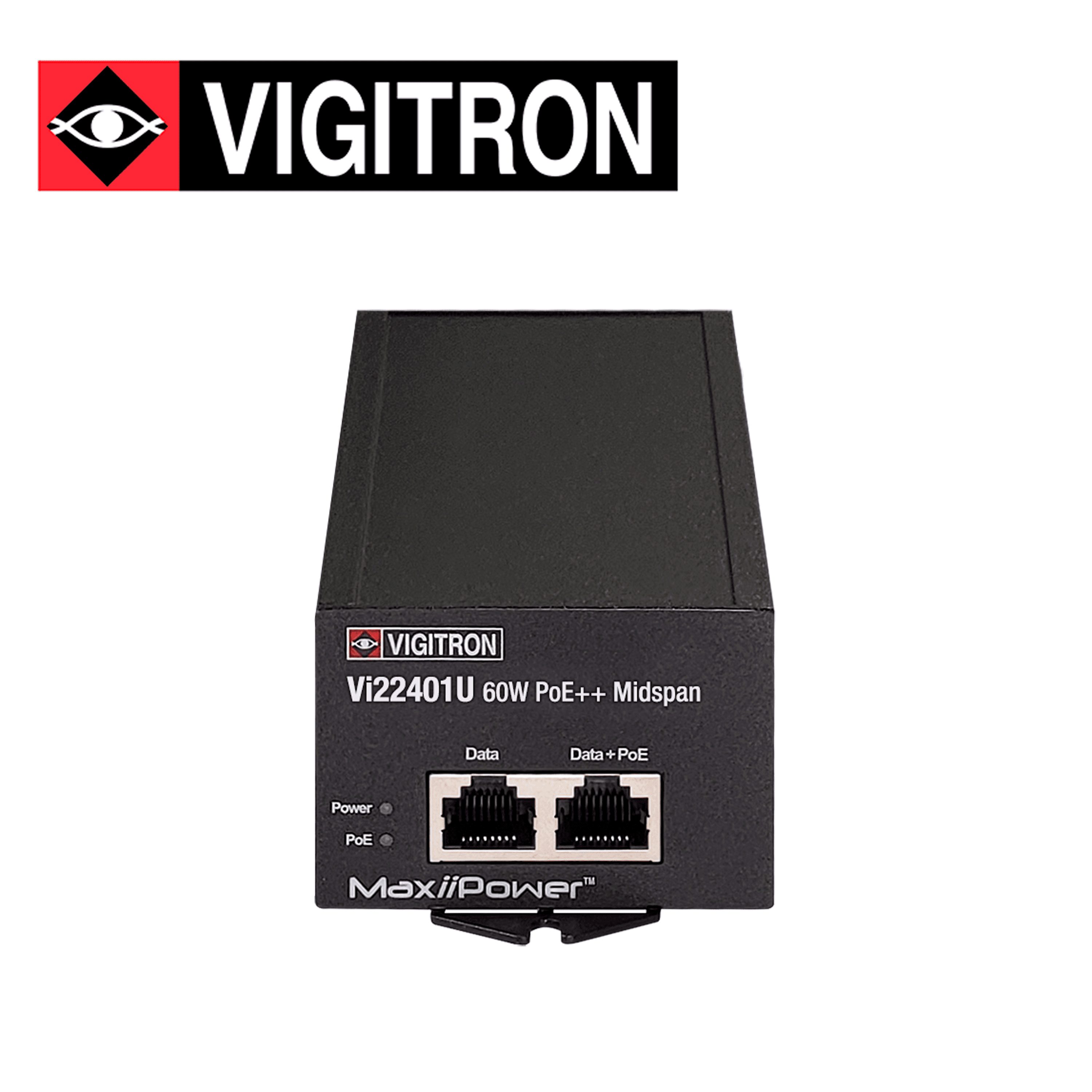 INYECTOR POE VIGITRON  VI22401U  / COMPATIBLE POE AF/AT/BT / FUENTE ALIMENTACION ACTIVA INTEGRADA 60W / 10M/100M/1000M - Miniatura 3