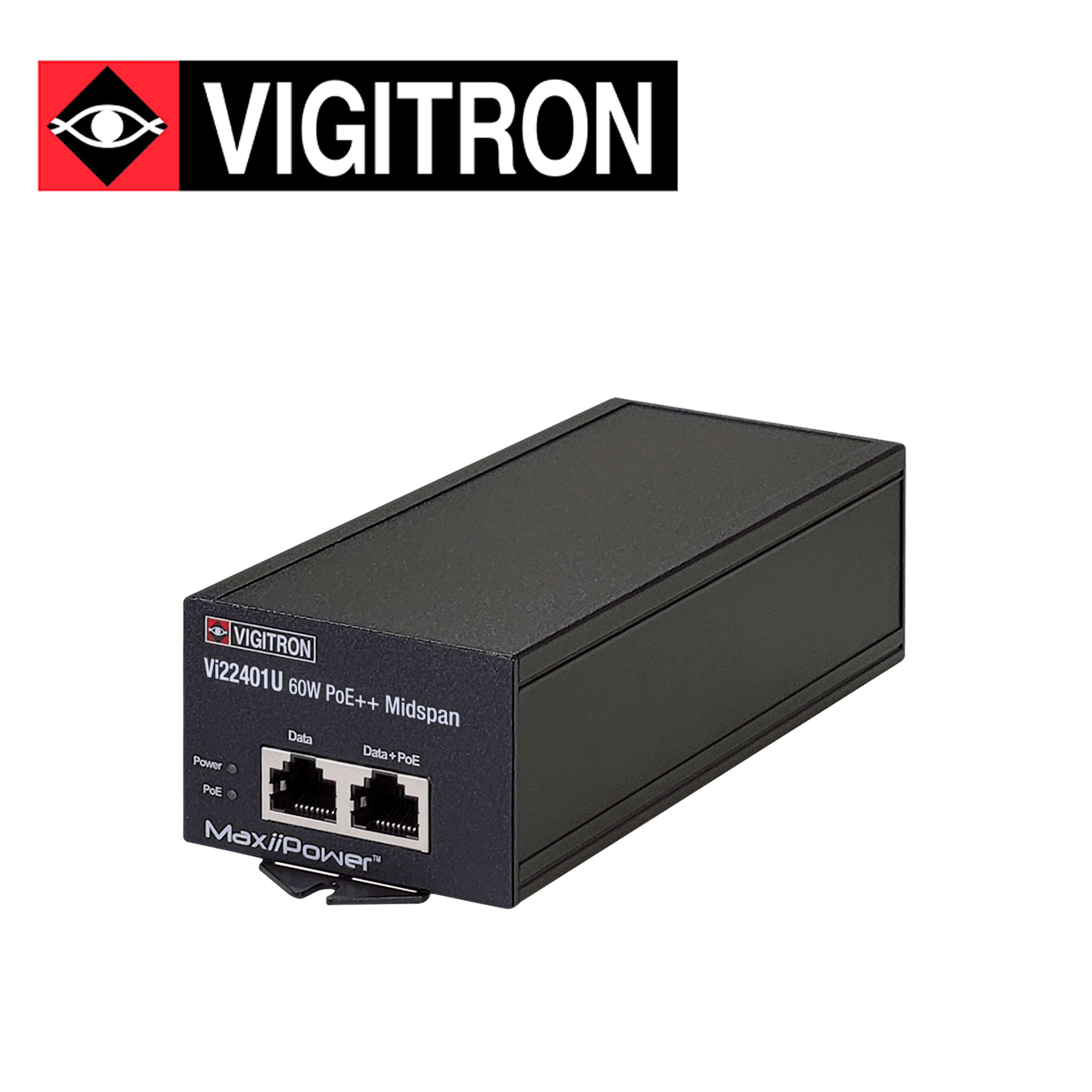 INYECTOR POE VIGITRON  VI22401U  / COMPATIBLE POE AF/AT/BT / FUENTE ALIMENTACION ACTIVA INTEGRADA 60W / 10M/100M/1000M - Miniatura 4