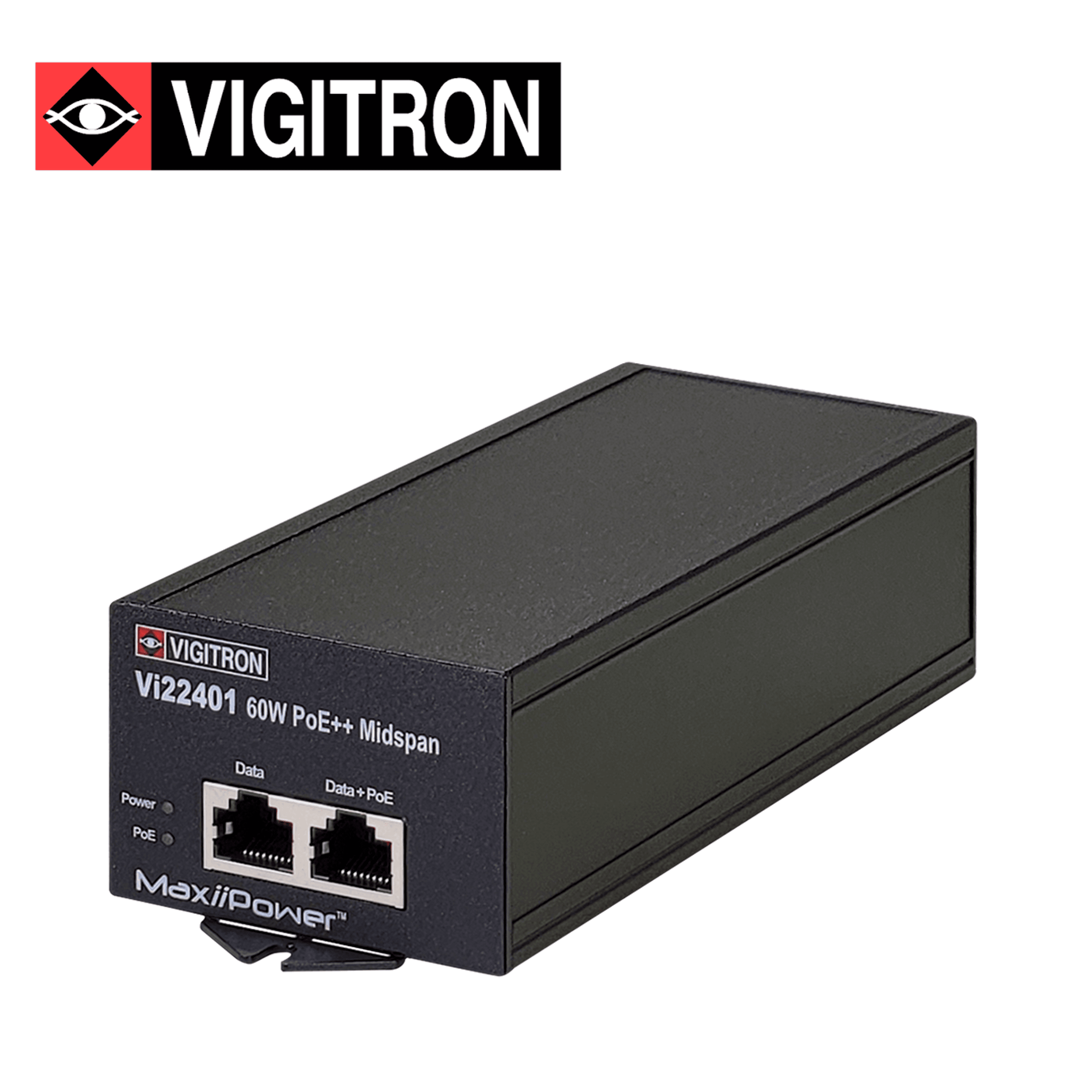 INYECTOR POE VIGITRON  VI22401 / 10M/100M/1000M / COMPATIBLE POE AF/AT /  FUENTE ALIMENTACION ACTIVA INTEGRADA 60W - Miniatura 2