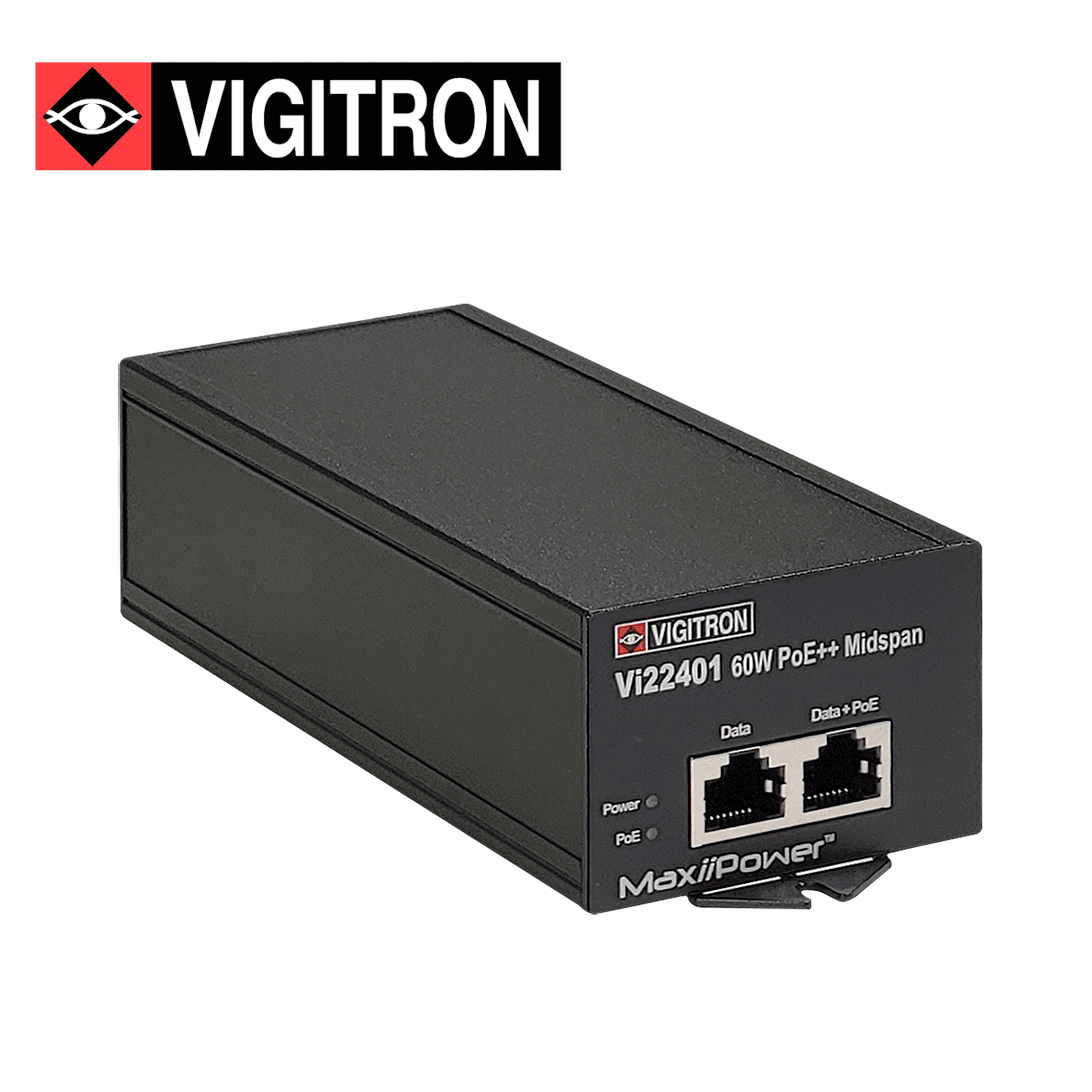 INYECTOR POE VIGITRON  VI22401 / 10M/100M/1000M / COMPATIBLE POE AF/AT /  FUENTE ALIMENTACION ACTIVA INTEGRADA 60W - Miniatura 3