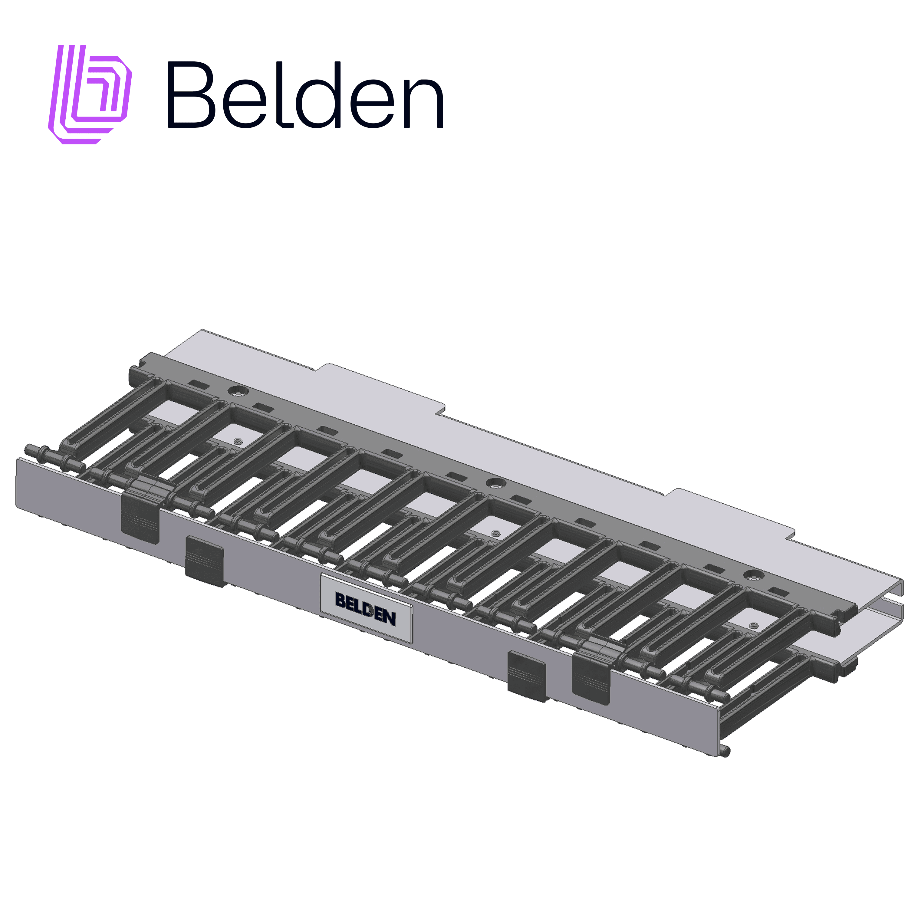 ORGANIZADOR HORIZONTAL PARA RACK CON DEDOS MOLDEADOS Y CUBIERTA ABATIBLE BELDEN BHH191UR / INTERIOR / NEGRO / 1UR / PIEZA - Miniatura 2