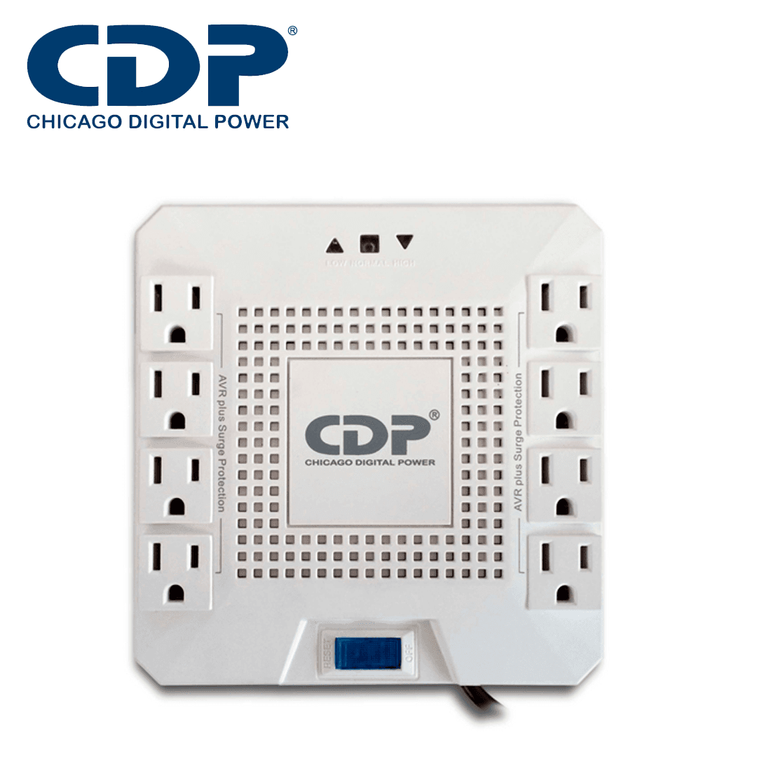 REGULADOR DE VOLTAJE R-AVR1808 CDP /  1800VA / 1000W / 8 CONTACTOS NEMA 5-15R / AVR / SUPRESION DE PICOS 175 JOULES / PROTECCION RJ45 / 120V - Miniatura 3