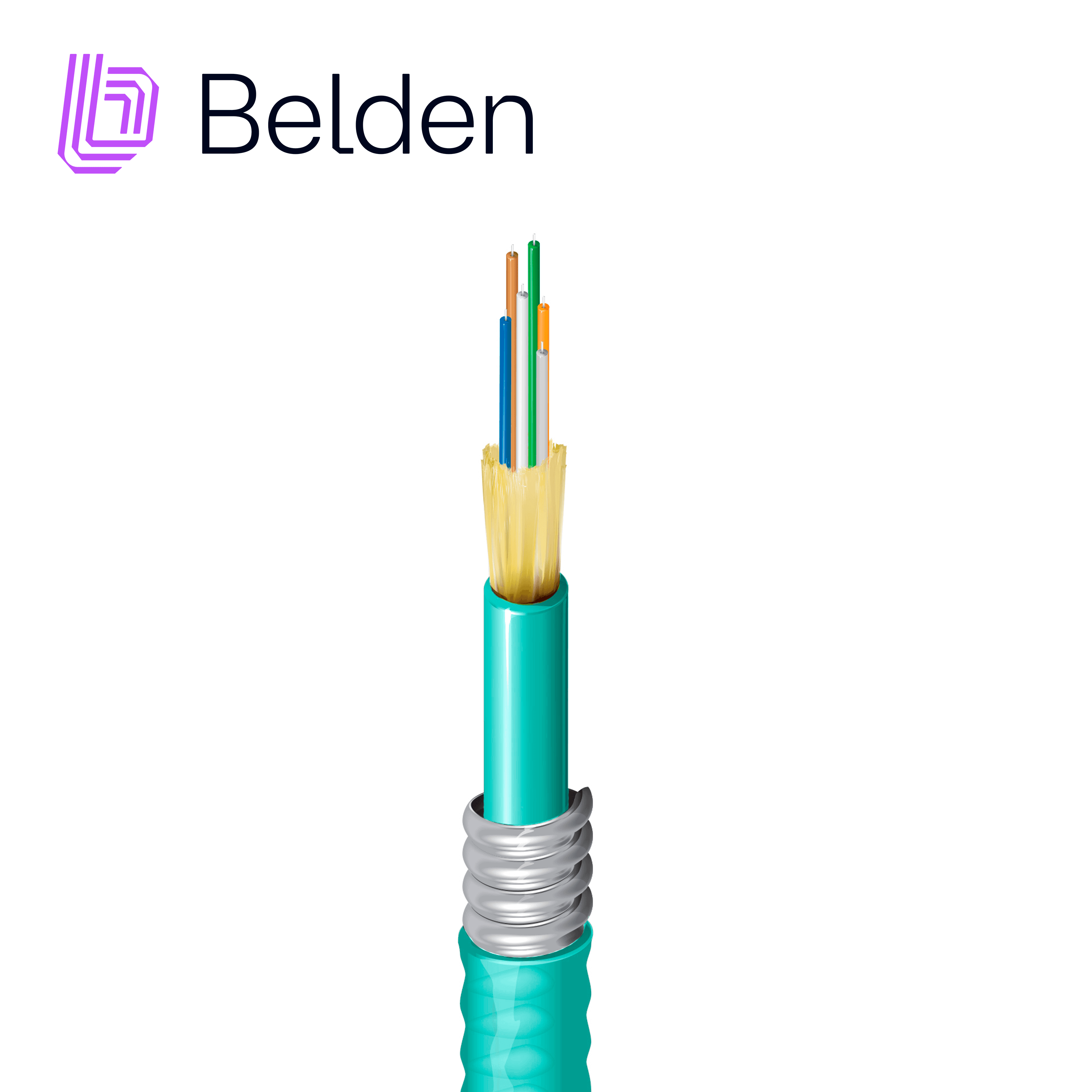 FIBRA OPTICA BELDEN FI4D006A9A / INTERIOR / ERIKA VIOLETA / OM4 / 6 HILOS / FORRO PVC / ARMADA / ALUMINIO / OFCP / BOBINA / 1,640 PIES 500 METROS - Miniatura 2