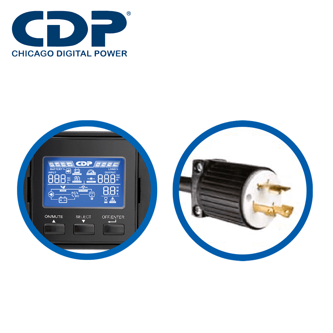 NO BREAK UPS ONLINE RACK TORRE UPO11-3RT CDP 3000VA / 2700W / FACTOR DE POTENCIA 0.9 / 2 UNIDADES DE RACK / DOBLE CONVERSION / DISPLAY LCD / 120V - Miniatura 4